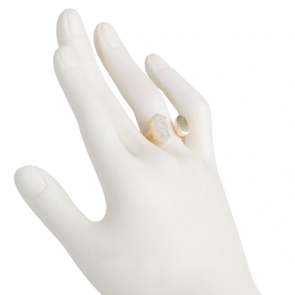 🎉LAST CHANCE🎉 KENDRA SCOTT Pryde Ring Rose Gold/Iridescent Drusy‎